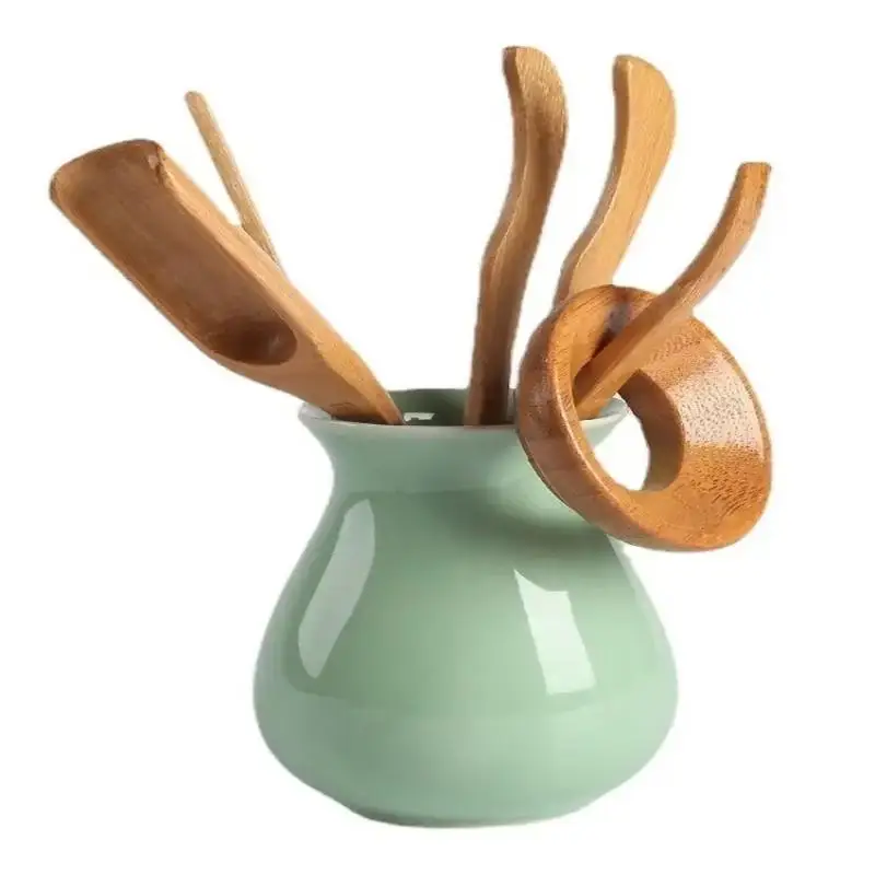 5 قطعة/المجموعة Gongfu حفل الشاي أواني مجموعة الخيزران ملاعق صغيرة الشاي إبرة الملقط كليب مصفاة تونغ أنبوب Teaware أداة فنية قديمة #4