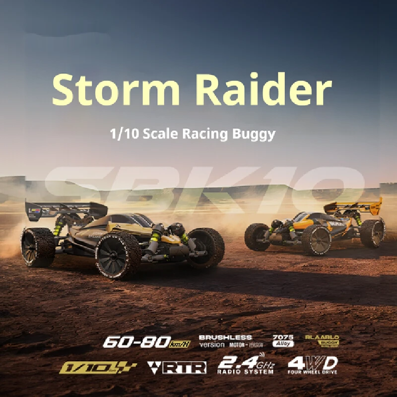 SBK10 1/10 Brushless 4WD RC Buggy 2.4G Radio System 60-80KM/H Speed 7075 Alloy Parts High Speed Racing Off Road Hobby Vehicle