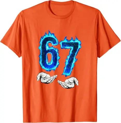6 7 Meme Six Seven 67 Hands Meme Lustiges T-Shirt für Männer, Mädchen und Jungen Y2k Cooles Neuheitsgeschenk Persönlichkeit Kurzarm-Blusen Streetwear – Detail 7
