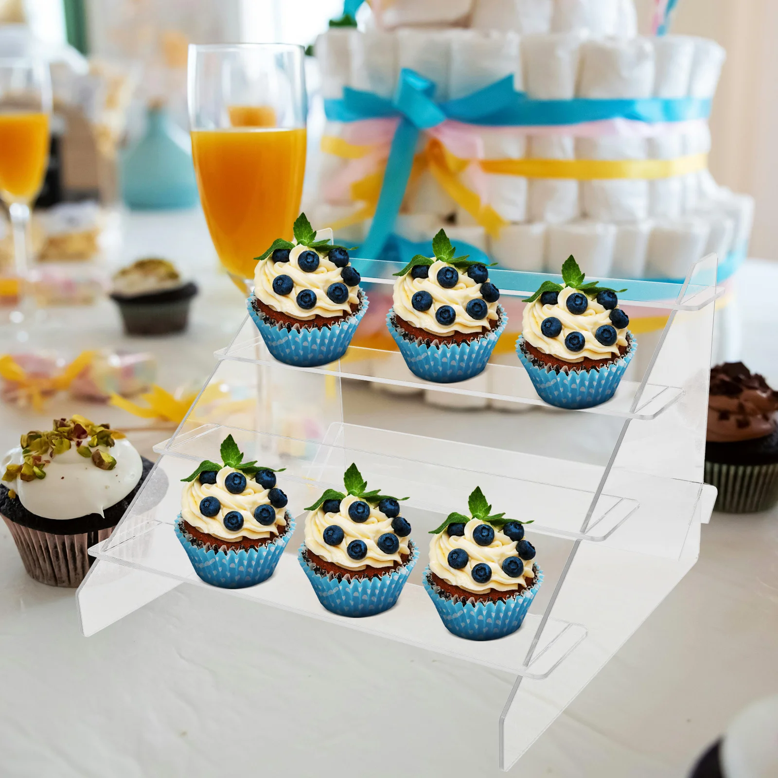 

1pc 4-Tier Acrylic Display Stand Sturdy Clear Organizer For Action Figures Models Collection Storage Rack Home Decor Shelf