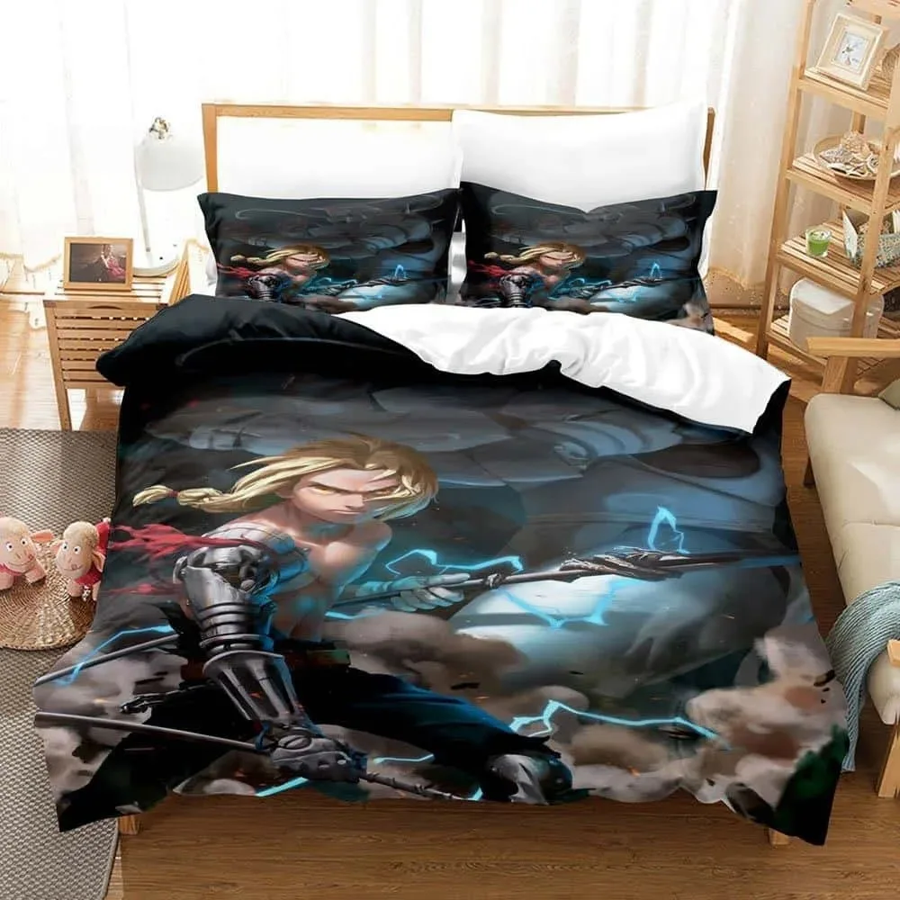 

3D Printed Cartoons Fullmetal Alchemist Bedding Set Single Twin Full Queen King Size Bed Set Adult Kid Bedroom Duvet cover Sets