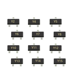 100pcs SMD BZX84C27v BZX84C30v Sérigraphie Y10/Y11 Paquet SOT-23 Transistor 30v 27v BZX84C22v BZX84C20v BZX84C18 BZX84C16