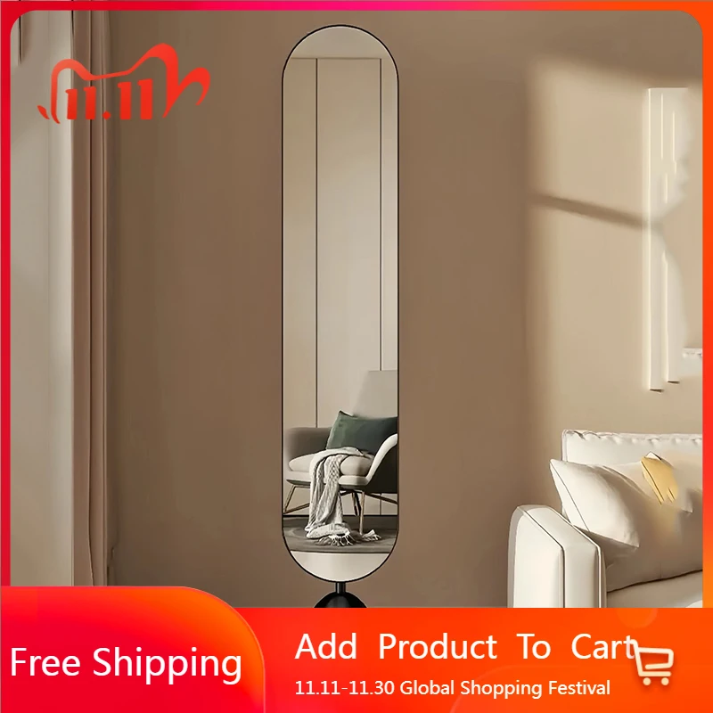

Standing Decoration Mirror Full Body Girls Floor Bathroom Luxury Korean Style Mirror Compact Oval Espelhos Home Decorations