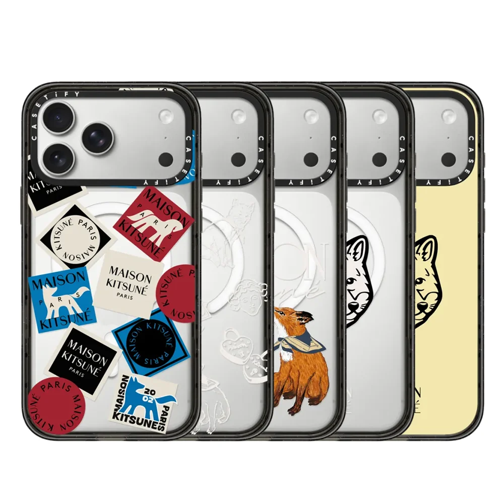 

CASETiFY Maison Kitsuné Series Fox Logo Magnetic Drop-proof Case for iPhone 13 14 15 17 16 Pro Max Air Plus Protect Cover