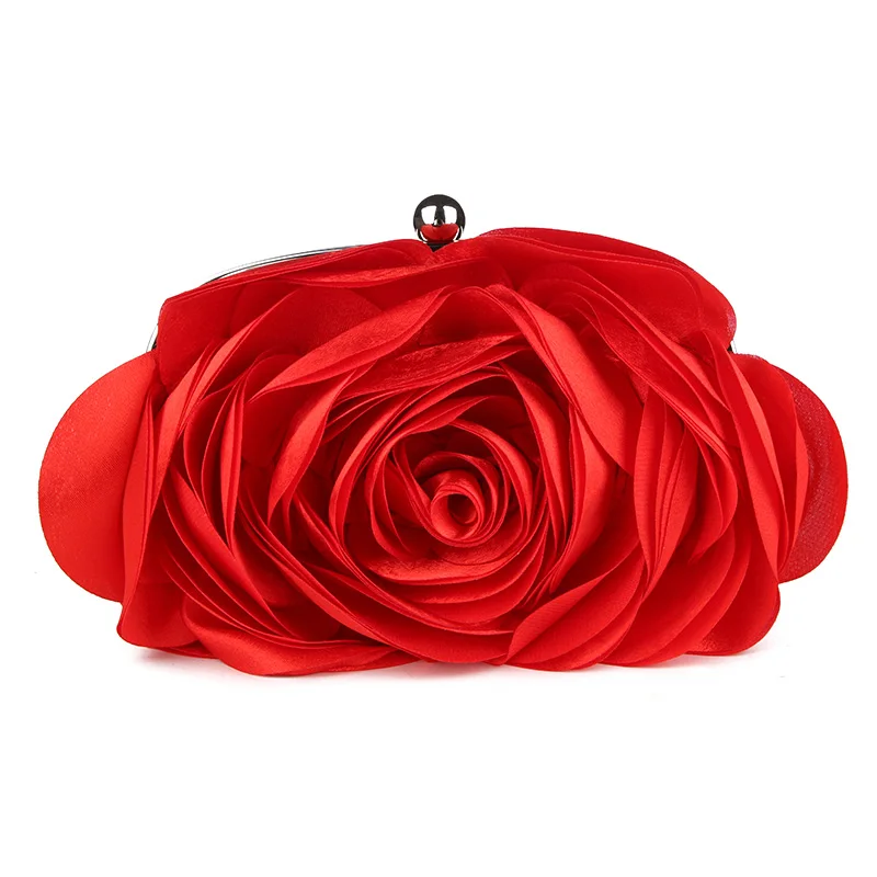 ROENICK Women\'s Rose Flower Evening Bags Female Wedding Bride Handbags Purse Party Day Clutch Colorful Luxury Designer Totes