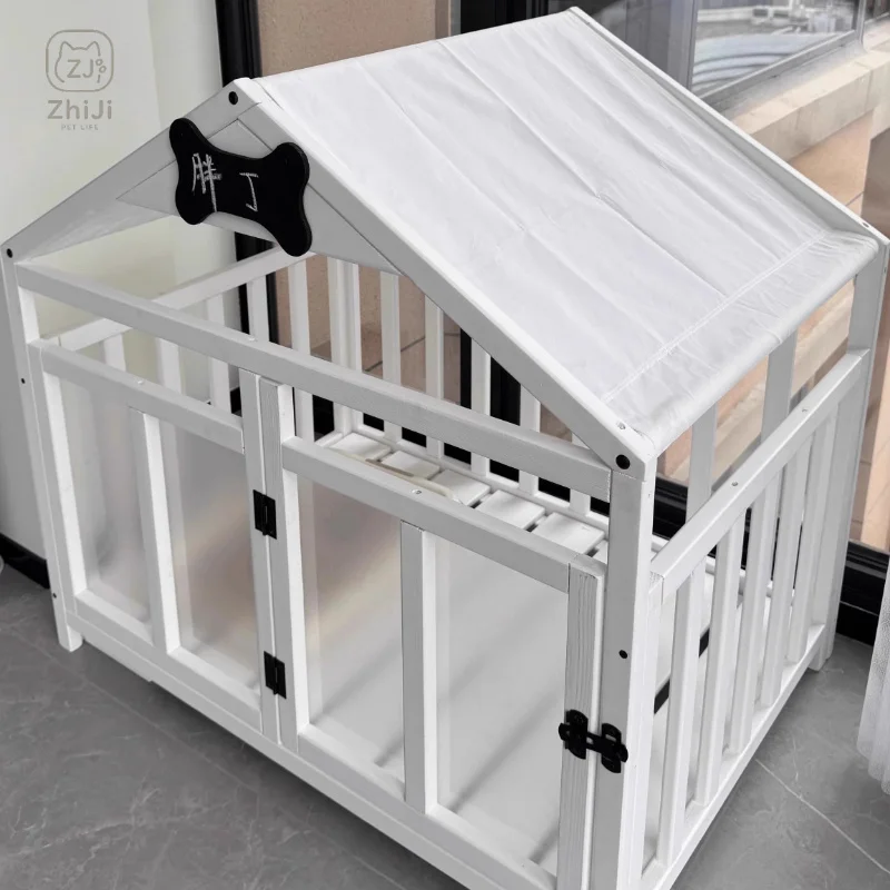 Wooden Dog House, Luxury Indoor Pet Shelter, Wooden Dog Bed for Small to Medium Dogs, Pet House with Stylish Design
