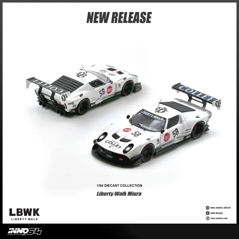 

INNO 1:64 Lamborghini Miura GT die-cast alloy car model, a gift for friends on special occasions, an adult collection piece.