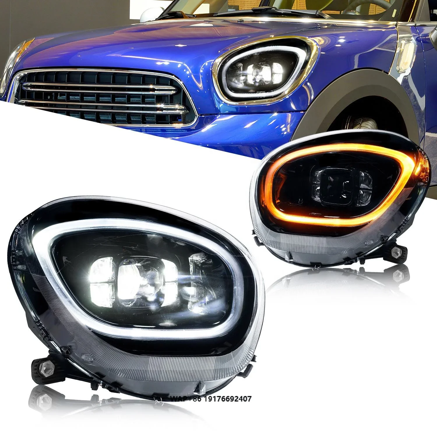 2011-2016 forBMW Mini R60 Cooper Front Lights Assembly RGB LED Headlight for Mini Cooper Countryman New Condition 12V Voltage