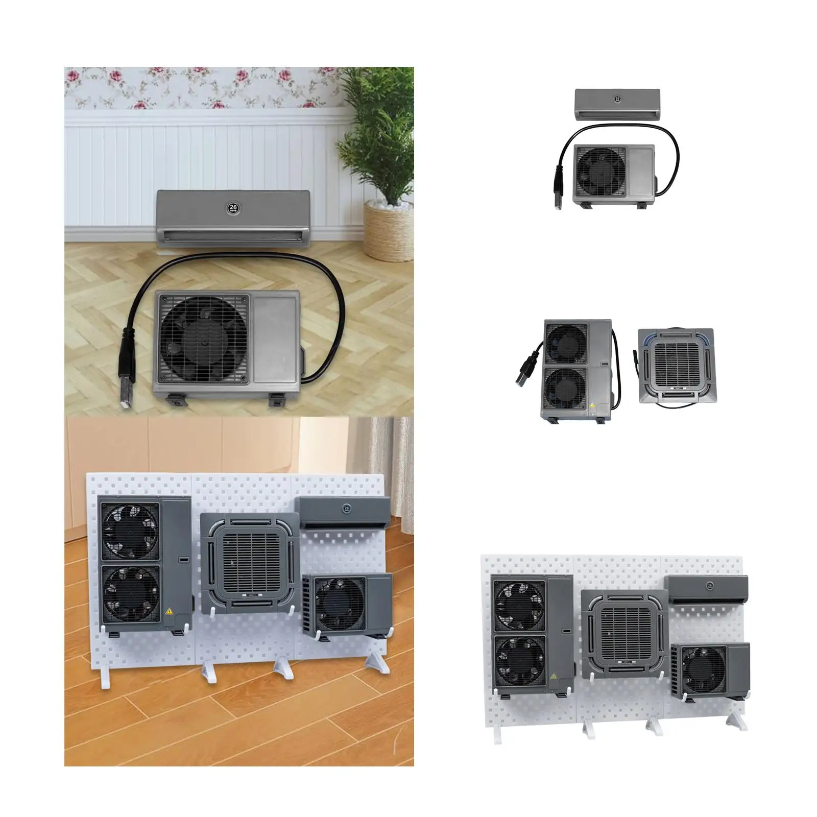 ミニチュアエアコンモデルセットごっこ遊び 1/14 スケールリアルな小さな模擬シーンドールハウス家具モデル