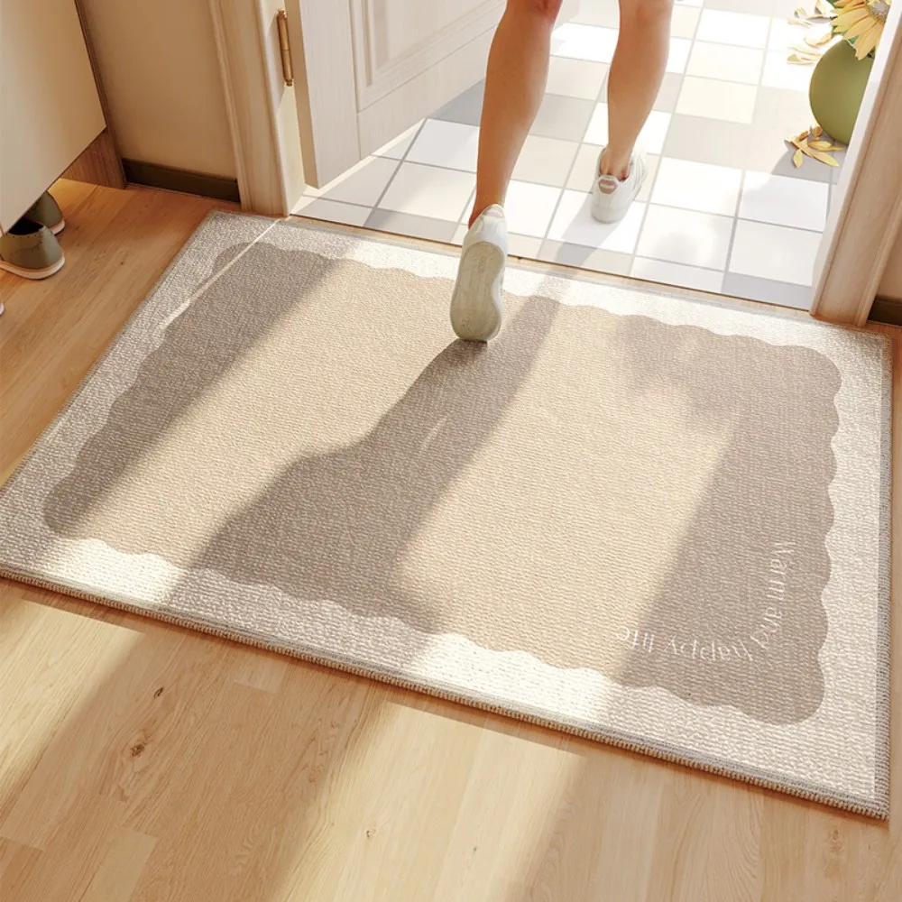 VIKAMA Entry Door Non Slip Water Absorbent Doormat Entrance Wave Pattern Floor Mat American Scandinavian Style Home Decoration