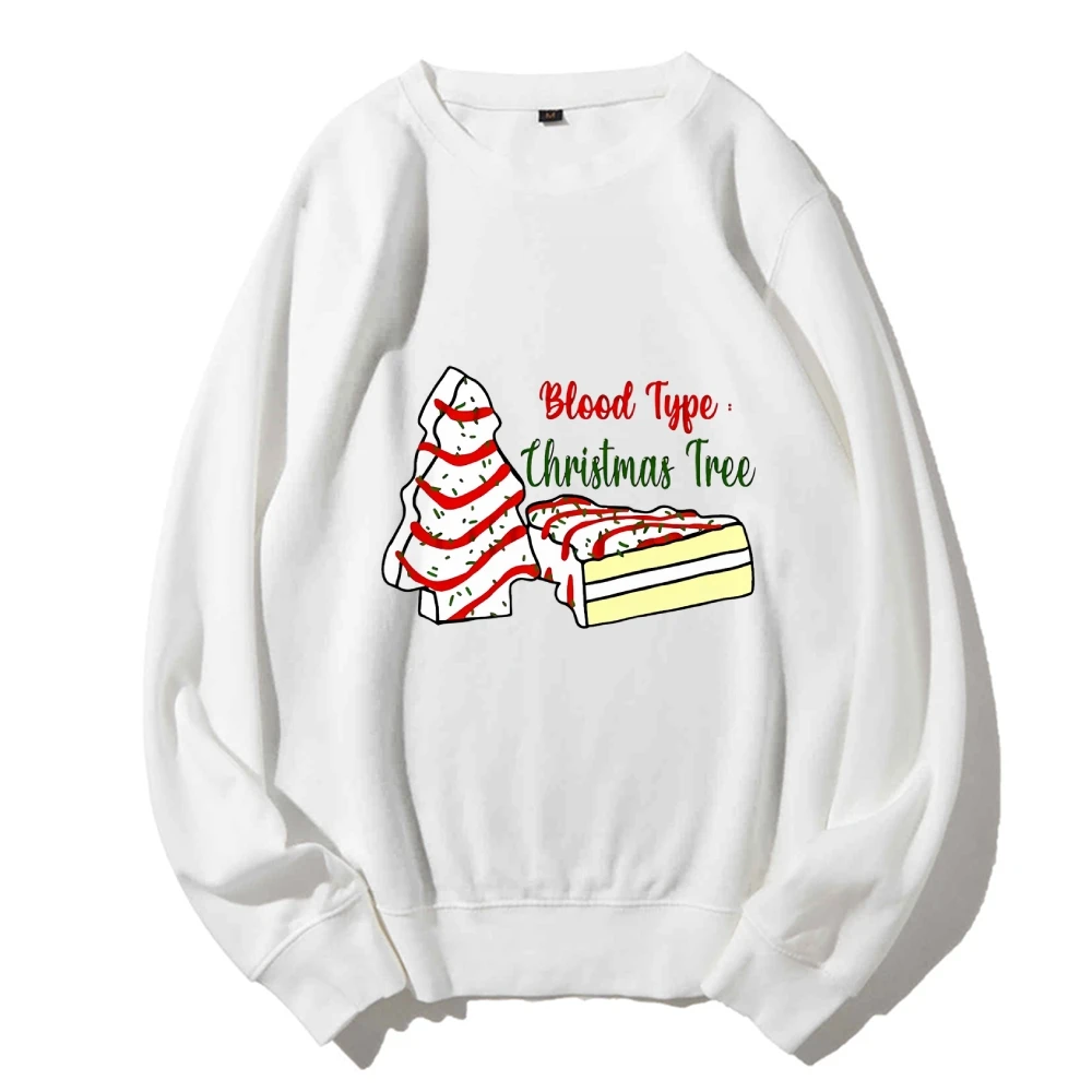 Fashion Women Sweater Hoodie Christmas Hand-Painted Graphic Print High Quality Cotton Crew Neck 2024 New Sweatshirt