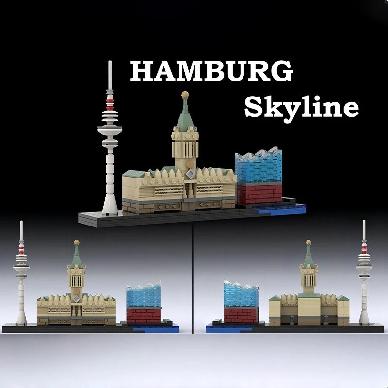 MOC Deutschland: Stadtarchitektur, Straßenansicht, Größter Hafen Hamburg, Skyline, Bausteinmodell, Kinderspielzeug, Sammlerstücke für Erwachsene, Geschenke – Detail 1