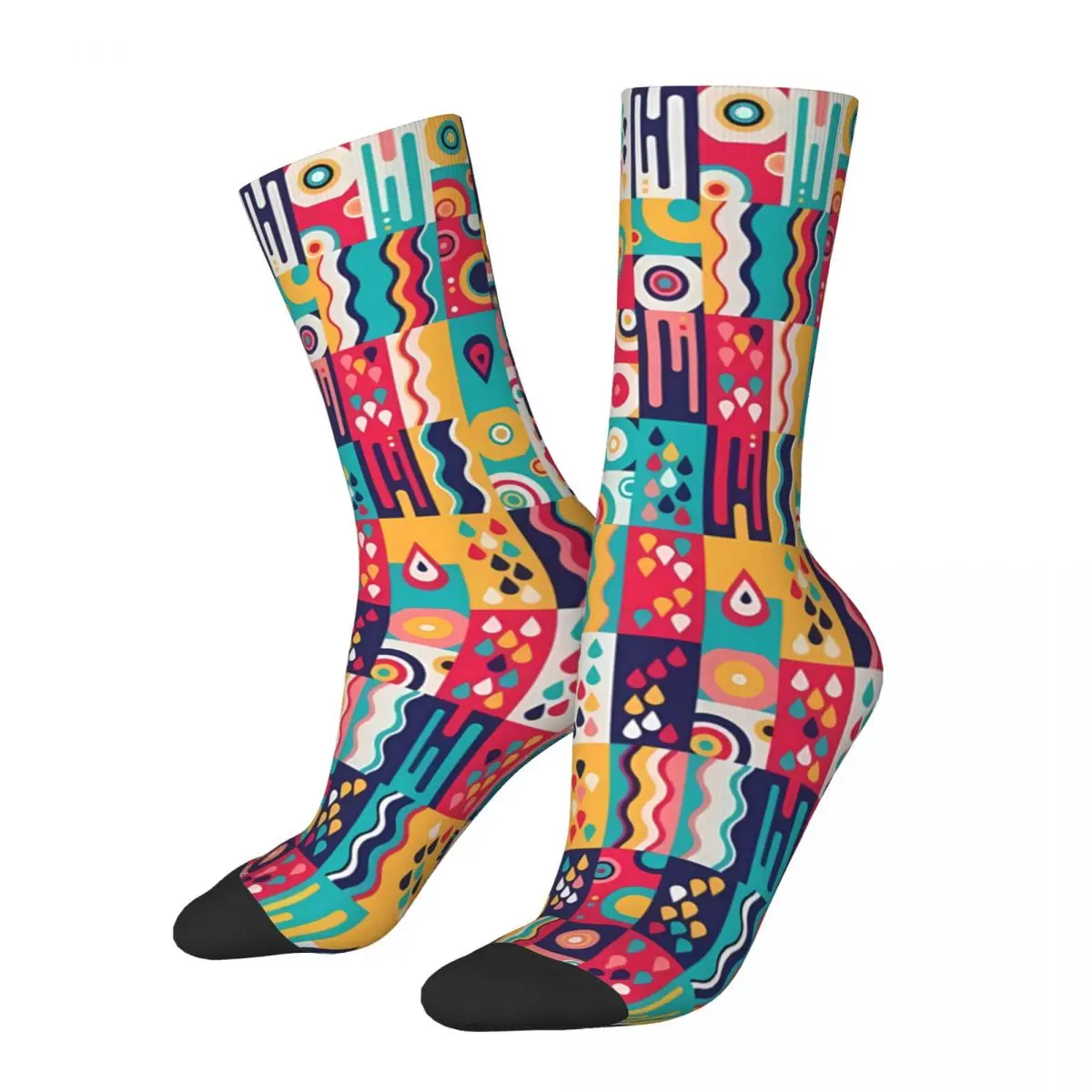 Intricate Patterns Gradient Color Socks Male Mens Women Spring Stockings Hip Hop