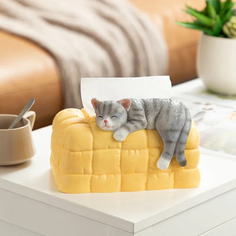 Cat pumping carton household living room decoration toilet bedroom coffee table ornament creative tissue box