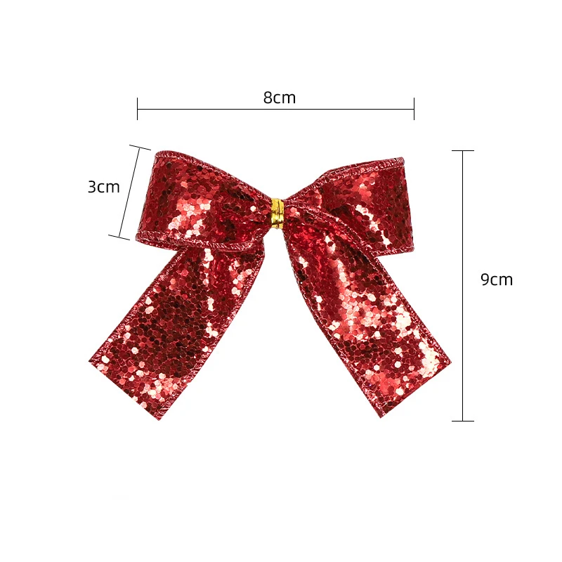 Merry Christmas Bow Supplies Christmas Tree Decoration Pendant Sequin Bowknot Red Home Decoration Products 2024 Happy New Year