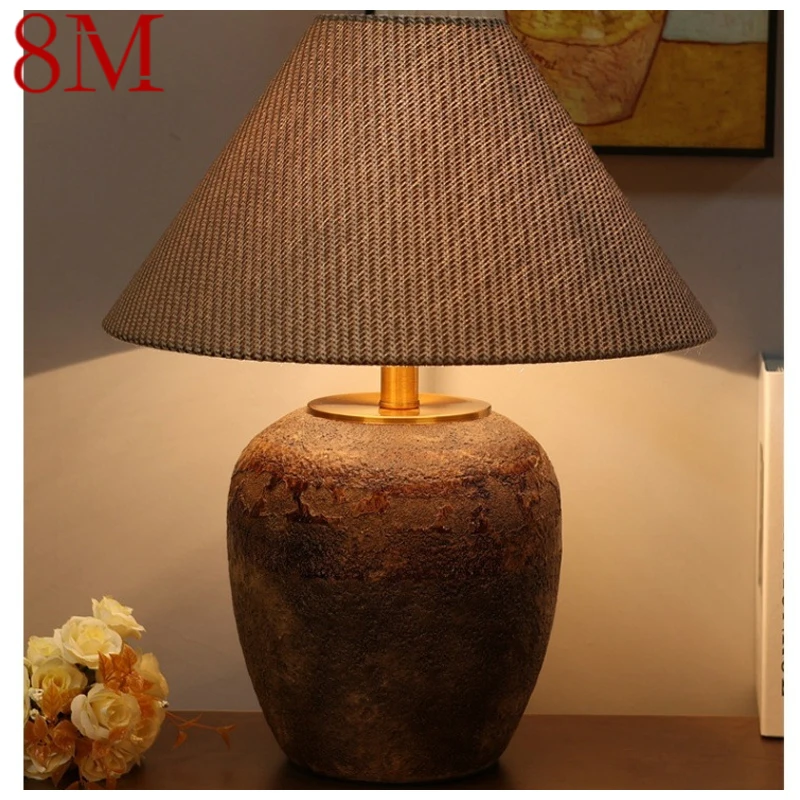 

8M Nordic Ceramic Table Lamp Modern Art Living Room Bedroom Study Villa LED Originality Desk Light