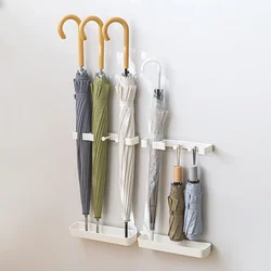 Wall Mounted Umbrella Stand Holder Indoor Entryway Umbrella Draining Rack Plastic Umbrella Organizer for Modern Entryway Decor