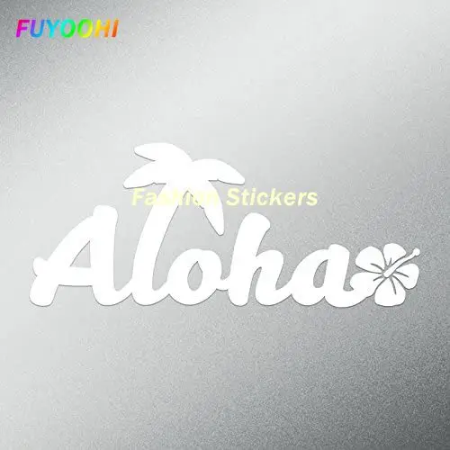 FUYOOHI Exterior/Protection Fashion Stickers Personality Aloha Hibiscus Flower Decal Sticker Premium Quality White Vinyl Decal