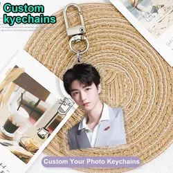 Custom Photo Keychains Cartoon Key Chain Customized Birthday Anime Charms Hologram Clear Acrylic Personalized Designer for Gifts