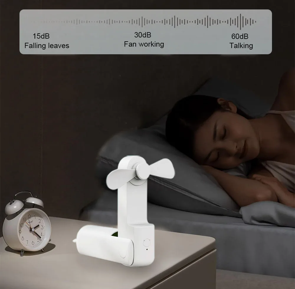Tragbarer Mini-Handventilator 2000mAh Persönlicher Faltbarer Kleiner Kühlventilator für Reisen 3-in-1 Taschenventilator mit Powerbank 3 Geschwindigkeiten – Detail 8