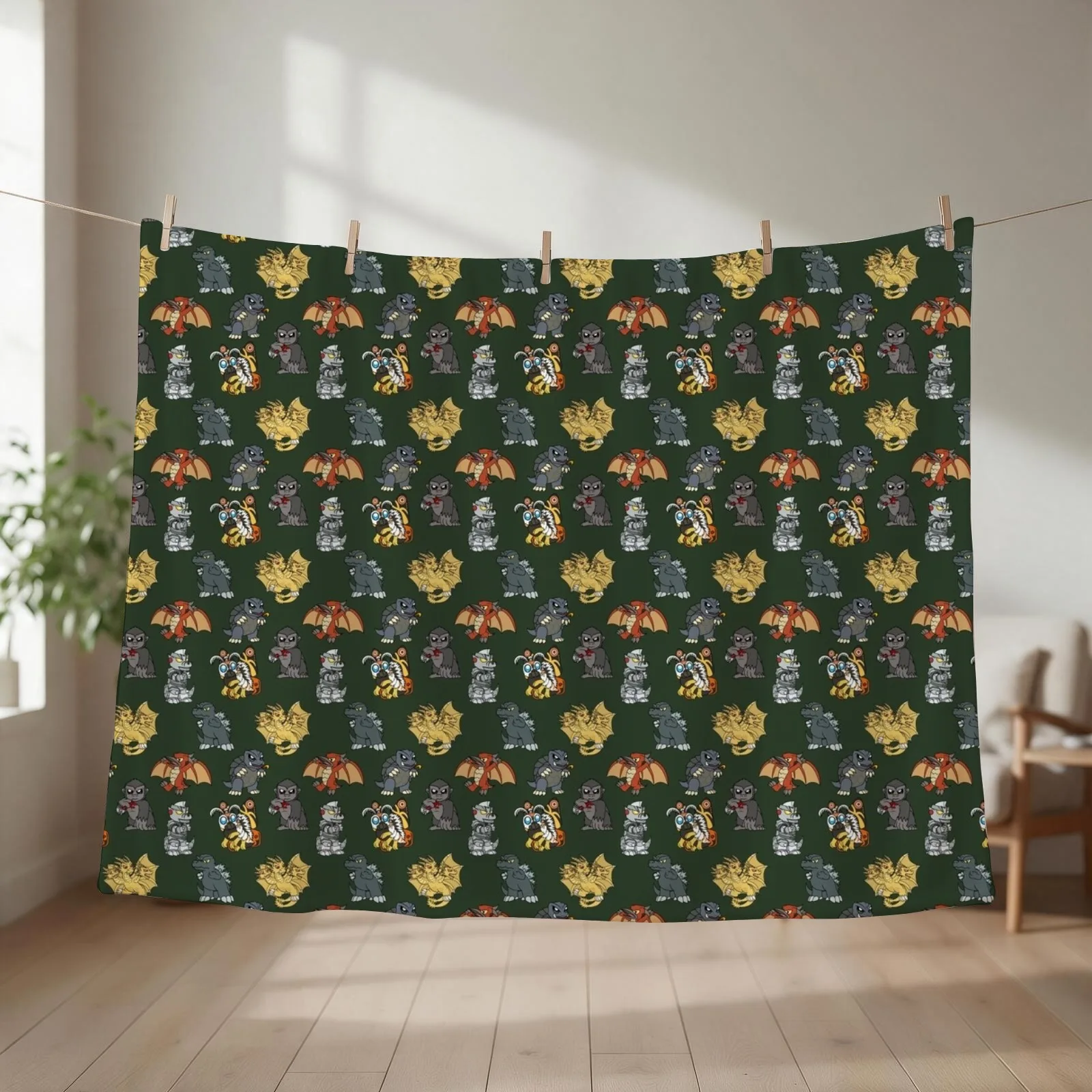 Cuddly Kaiju Collective Throw Blanket Soft Big Flannel Fabric anime Giant Sofa Blankets