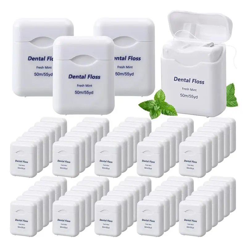 AEE8-60 Pack Floss Bulk Mint Flavored 50M Each Travel Floss Oral Care For Teeth And Protection