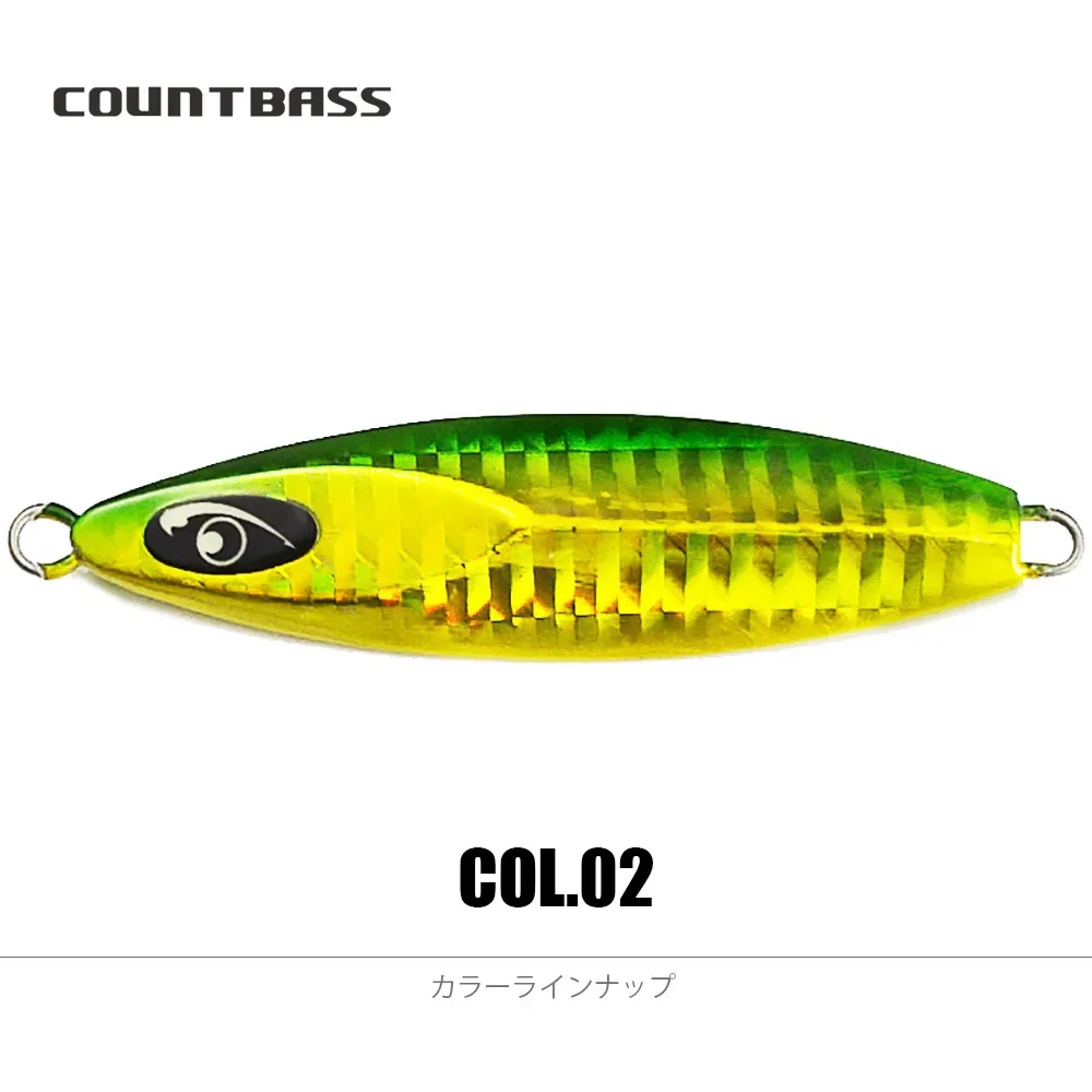 Countbass Jigging Lures Slow Jigs for Fishing, With Luminous Eyes Metal Fishing Jig Sea Bass Game 40g 1.4oz