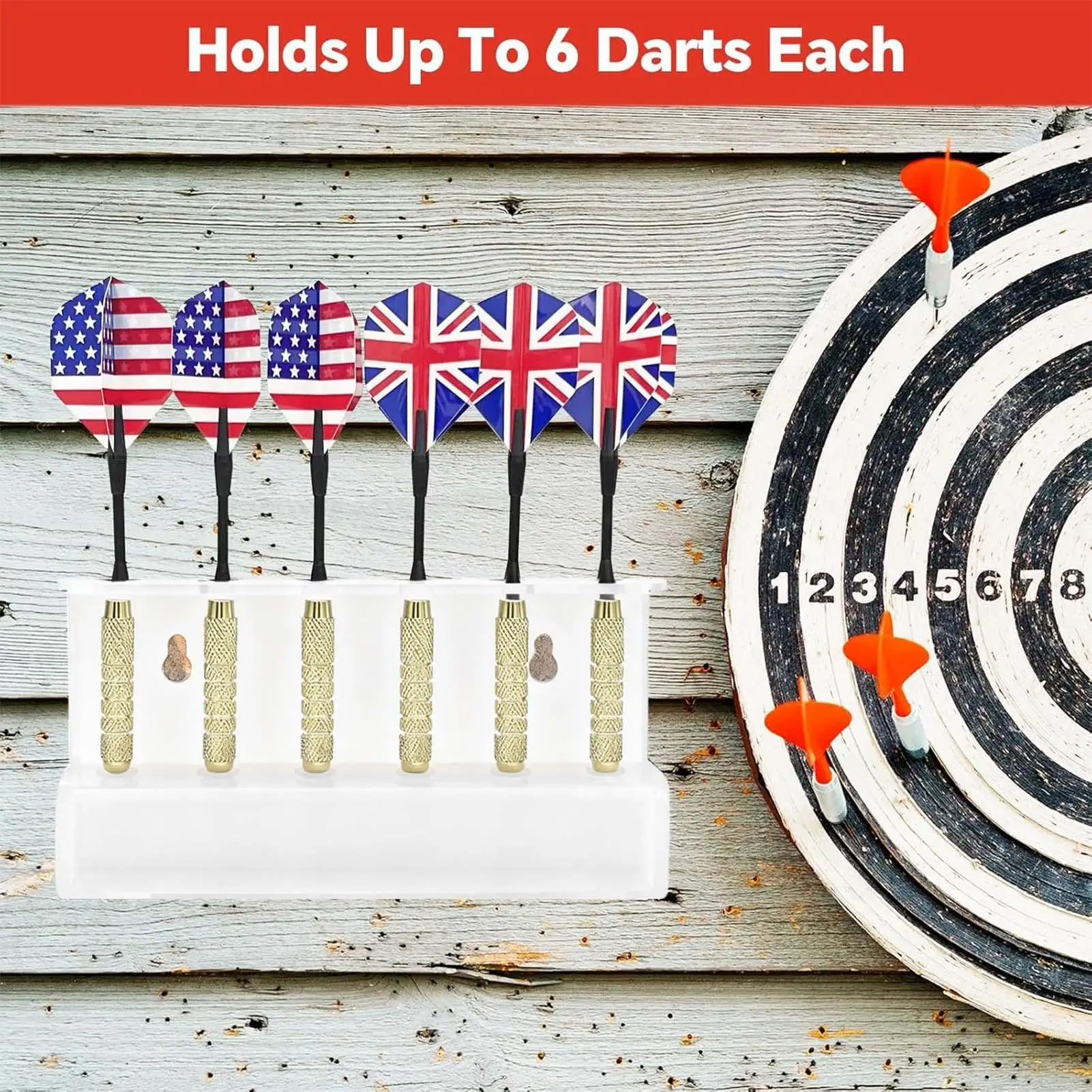 Dart Holder Stand Acrylic Display Organizer Multi-Capacity Storage Dart Holder Wall Mount Rack For Indoor Outdoor Game Rooms