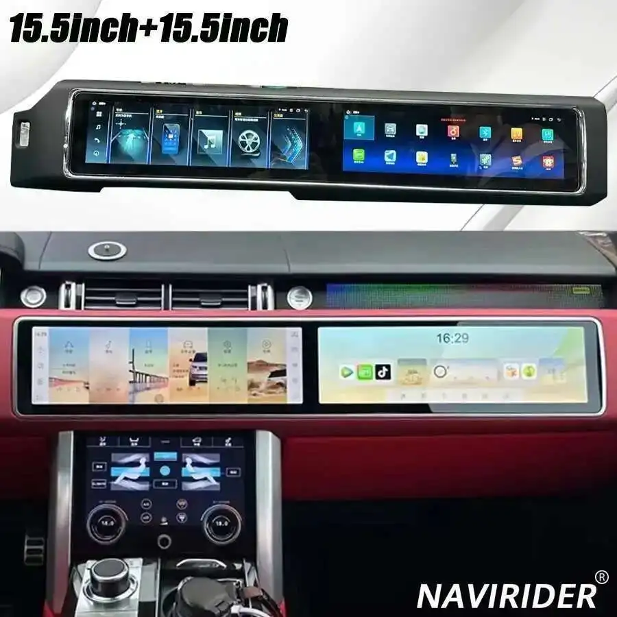 

For Land Rover Range Rover Sport L494 2013 2017 15.5+15.5inch Dual Screen Android Carplay Car Radio Multimedia Player Head Unit