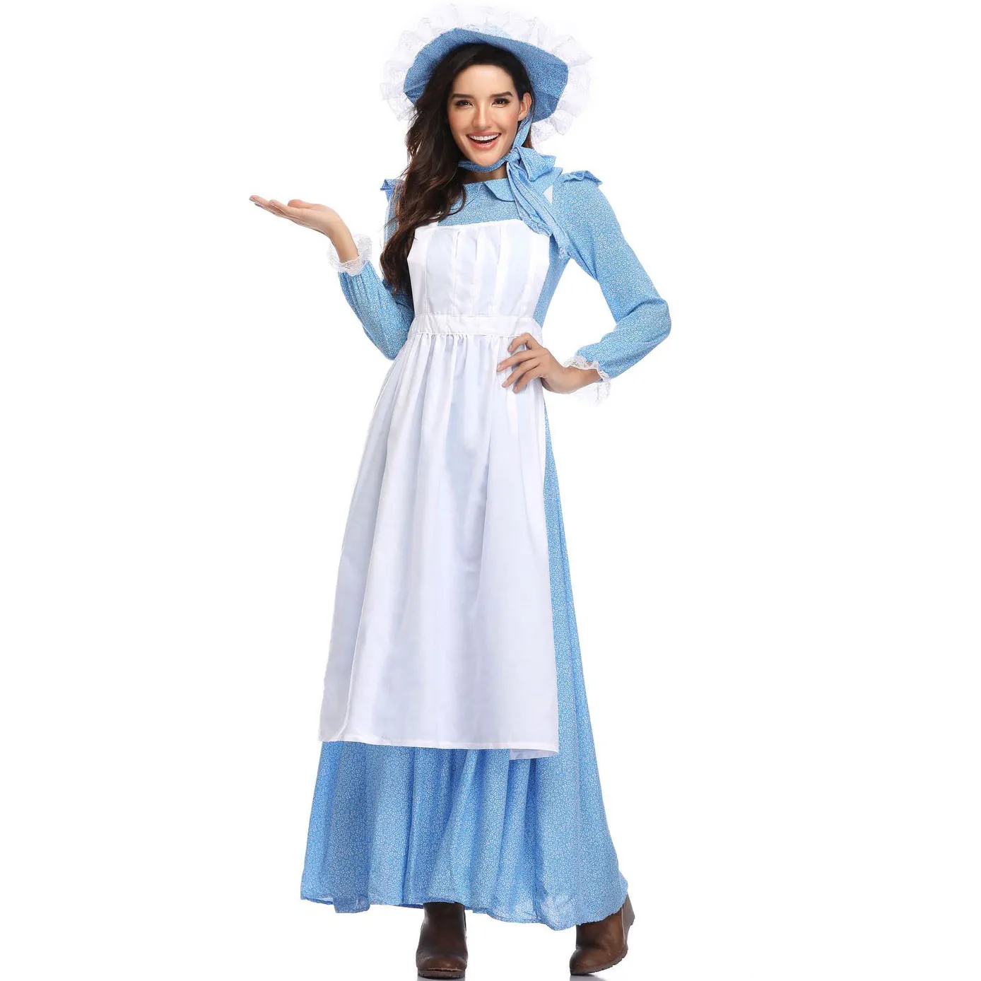 Traje Pastoral Europeu para Mulheres, Ternos De Servo, Vestidos De Empregada, Roupas De Festa De Carnaval De Halloween, Renascimento, Adulto