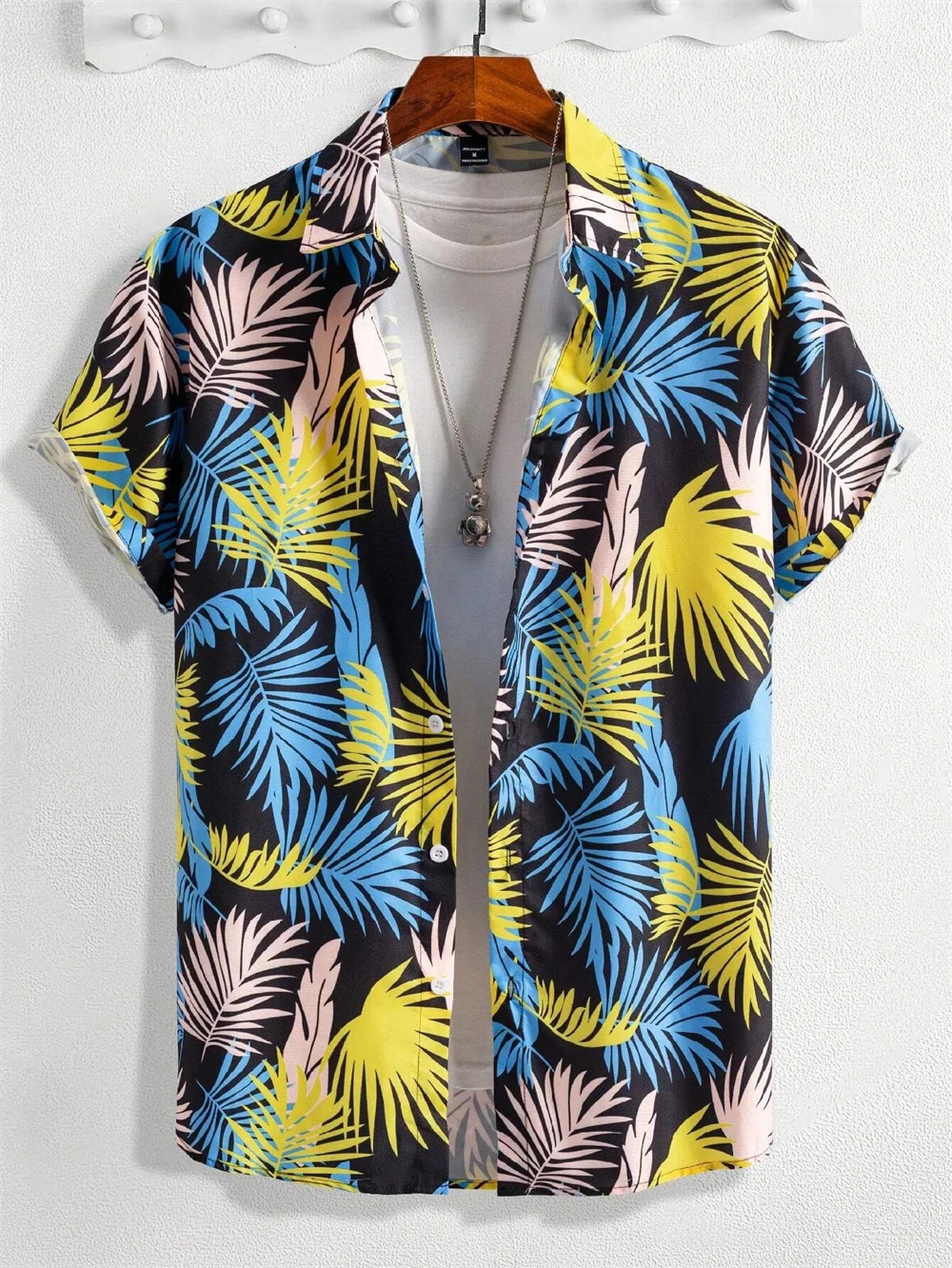 Camisa de manga corta con flores hawaianas para hombre, ropa de moda de versión coreana, camisa suelta de alta calidad para playa, viajes y