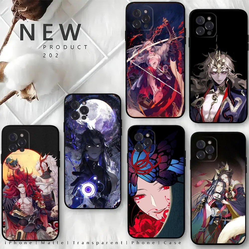 Game Onmyoji Phone Case For iPhone15,14,13,12 Mini 11 Pro XR,X,XS,MAX 6S,7,8 Plus Silicone Cover Soft Black