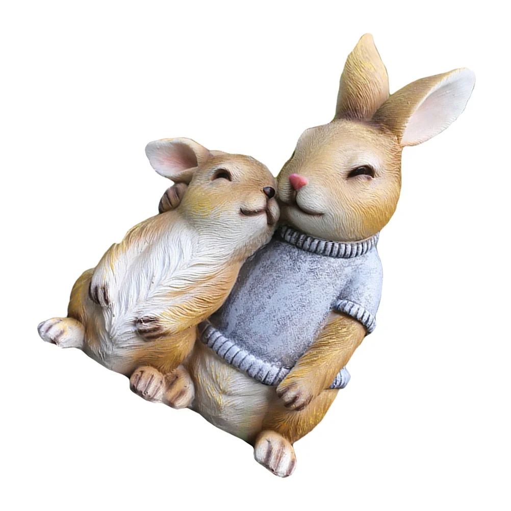 الإبداعية أرنب الراتنج ديكور حديقة المناظر الطبيعية زخرفة لطيف الأرنب تمثال للخارجية داخلي الديكور الراتنج الحيوان الحرفية هدية