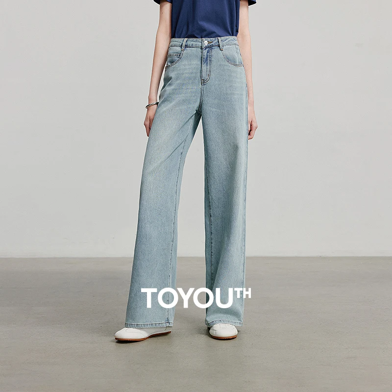 TOYOUTH Women Denim Jean 2025 Spring New Long Pants 8528037