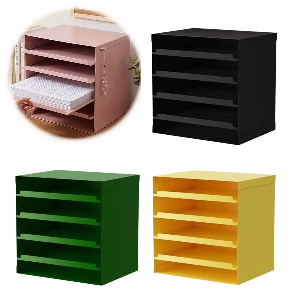 With Drawer Desk Organizer Web Cream Wind Letter Tray Pencil Holder Pull-out Multi-layer Storage Box College Office