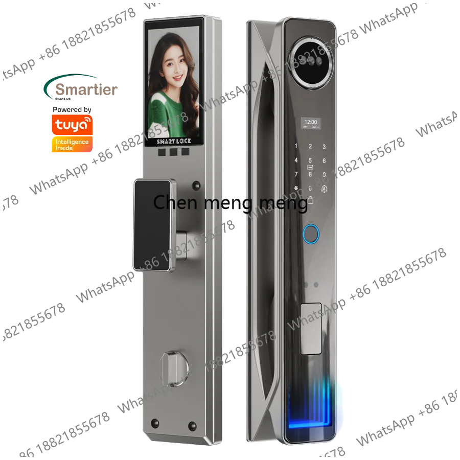 Smartier Tuya APP Smart Lock Real Time Video Call 3D Face Recognition Fingerprint Digital Wi-fi Password Card Smart Door Lock