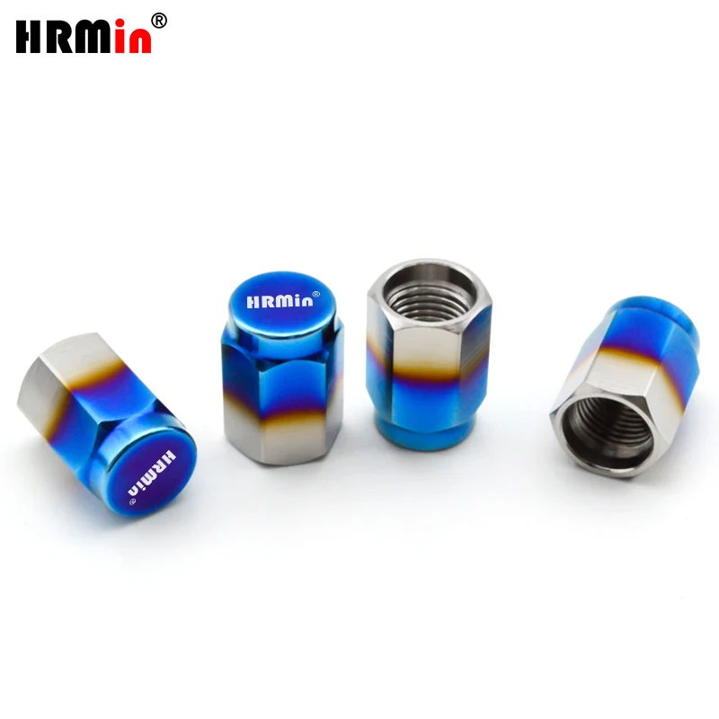 HRMin 10.9 grade High quality Gr.5 titanium Tire Wheel Valve Stem Cap 4pcs for Automobiles,Motorcycle