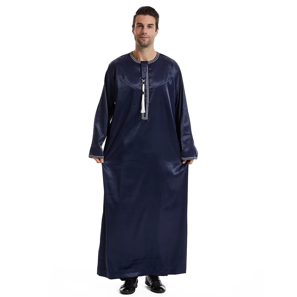 Túnica larga árabe sólida para hombres, Arabia Saudita, Jubba, Thobe, Kaftan, Oriente Medio, ropa islámica, Abaya árabe musulmana, vestido de Dubái, nuevo