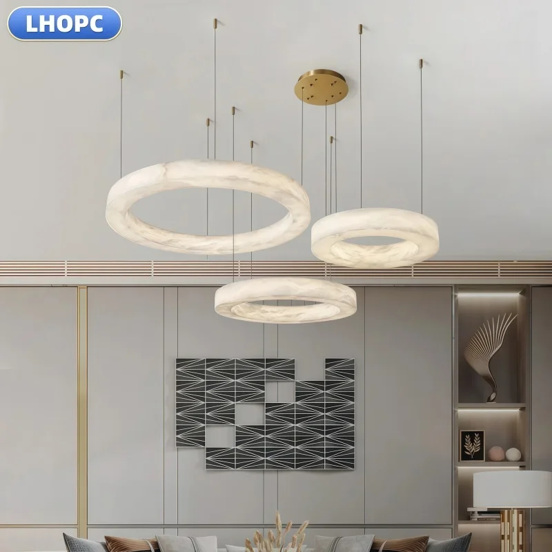 

Modern imitation marble circular hanging pendant light suitable for living rooms dining rooms bedrooms kitchens pendant light le