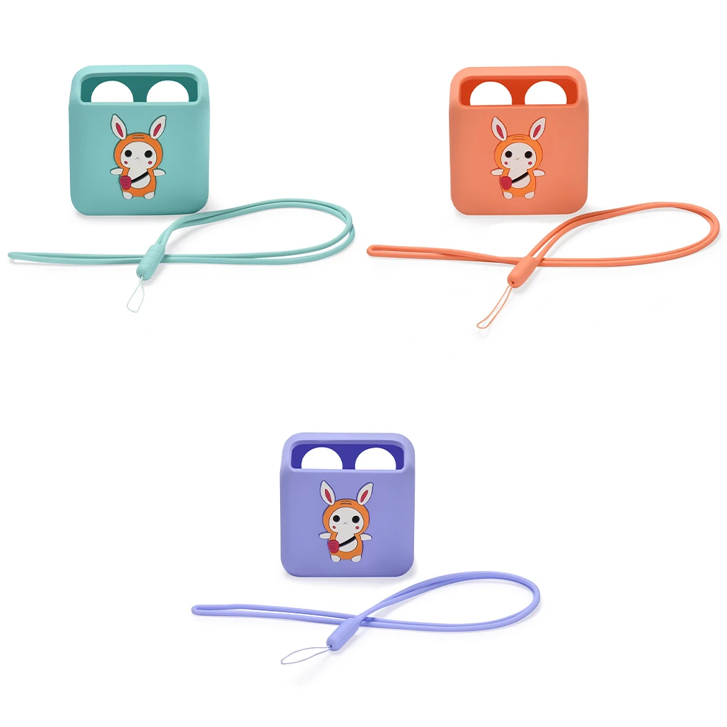 For Yoto Mini Kids Audio Music Player Silicone Dustproof Case with Anti-lost Lanyard Washable Cartoon Shockproof Protect Covers