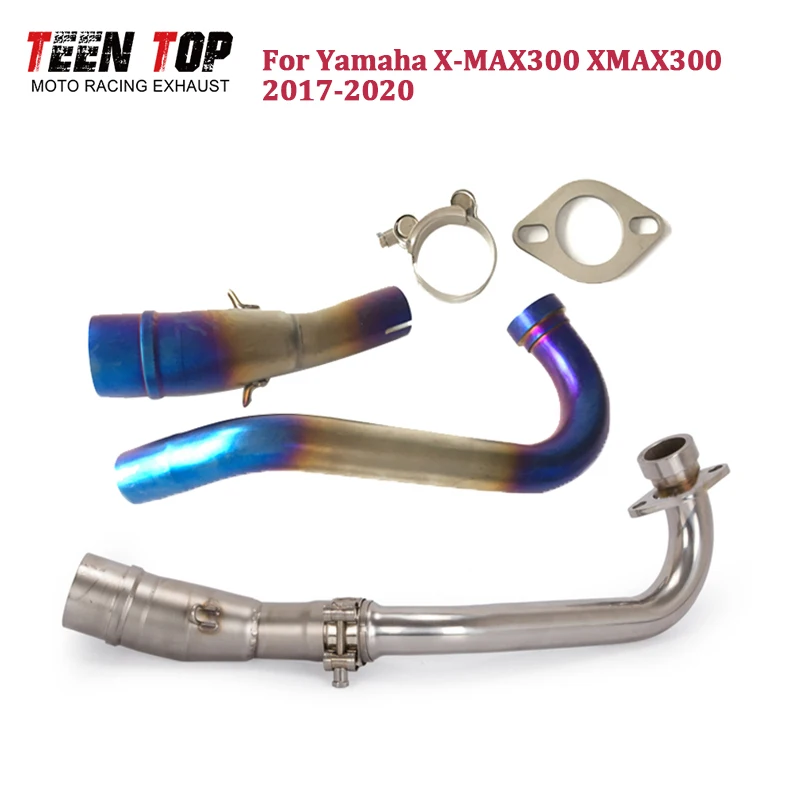 

Motorcycle Exhaust Pipe For Yamaha X-MAX300 XMAX300 Exhaust Header 17-20 Escape Moto Front Link Pipe Slip-on 51mm Racing Muffler