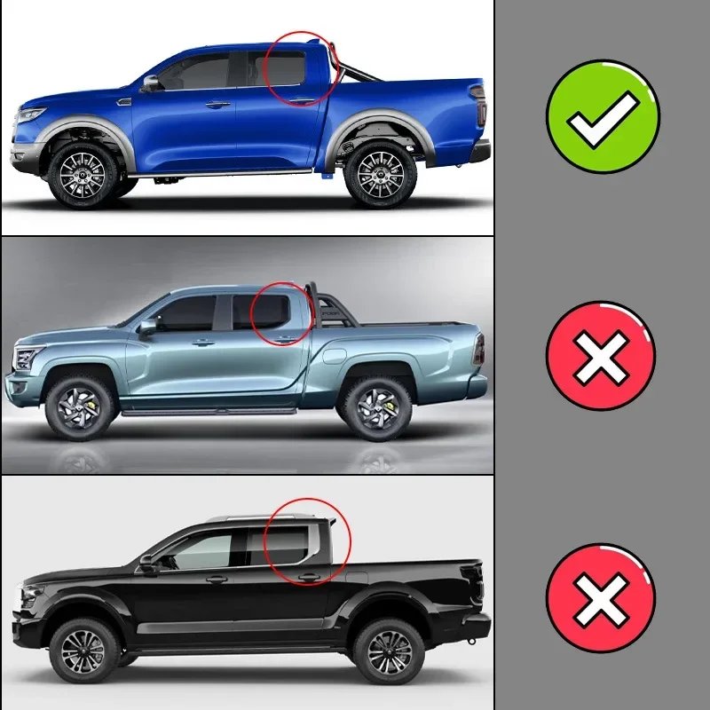 Fit for Great Wall GWM Cannon Lux 2019 Window visor Car Sun Rain Guard Vent Shade Deflector Wind Weathershield Moulding Trim