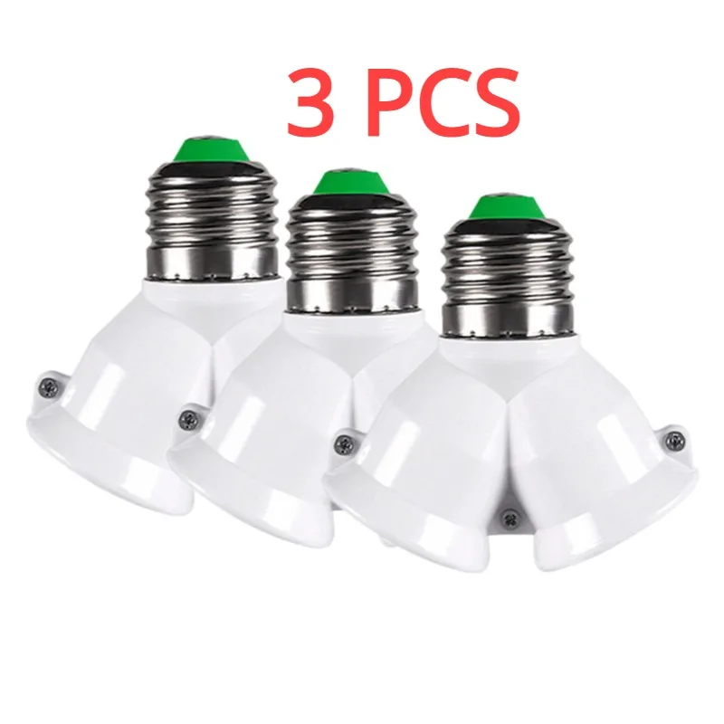 Base de bombilla LED E27, adaptador divisor de 3/piezas tornillos, E27 a 2-E27