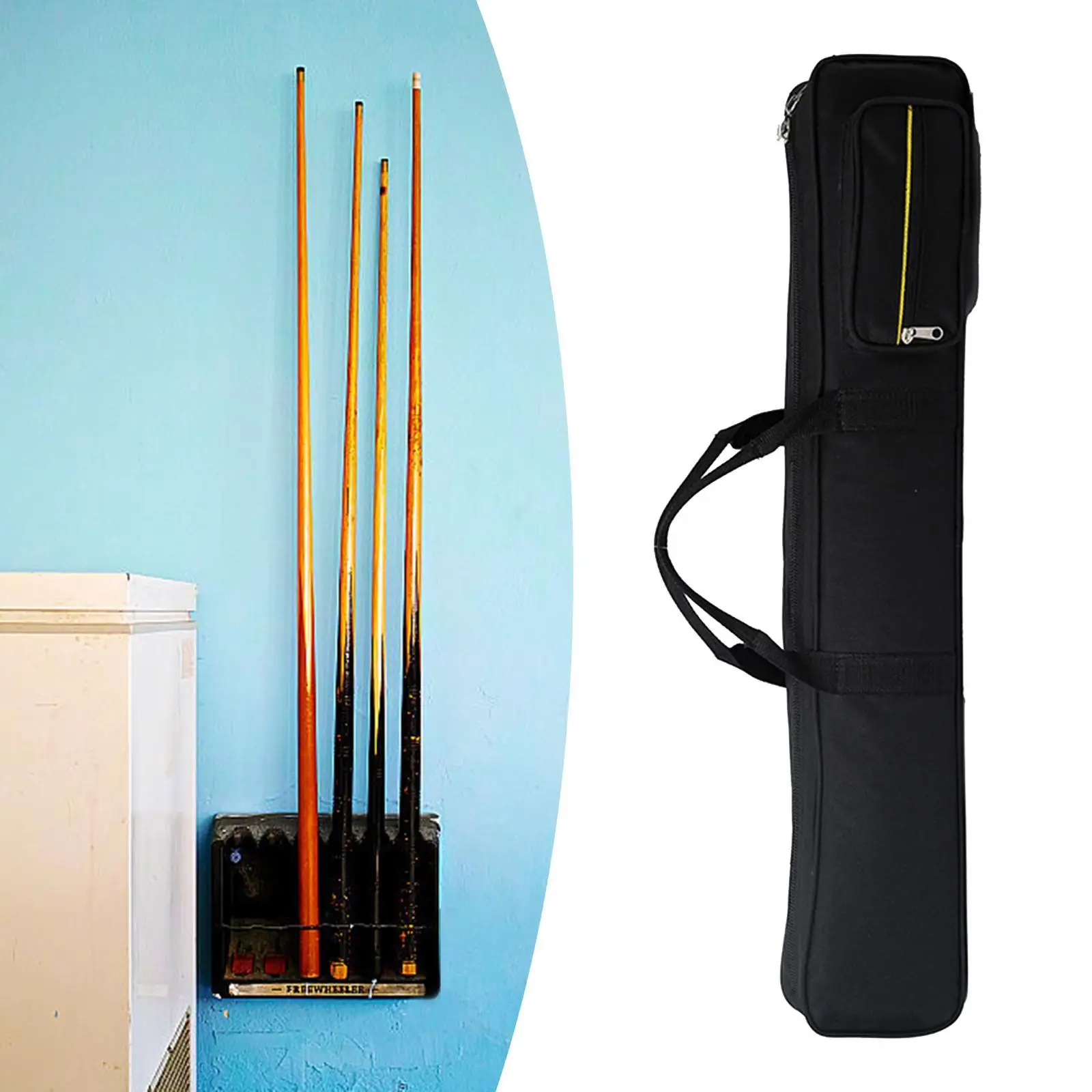 

Portable Billiard Cues Case Club Jointed Oxford Cloth Soft Carry Bag with Pockets for Pool Cue Accessories Storage