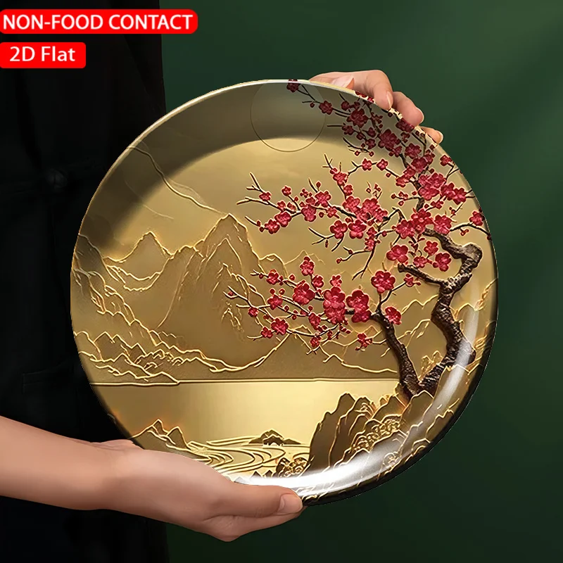 Placa de Parede Redonda 2D com Flor de Cerejeira - Arte Decorativa Floral, Placa de Resina Não Decorativa para Casa, Quarto, Festa