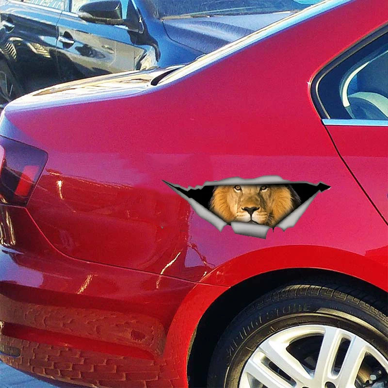

Лев автомобильные наклейки авто наклейки забавный автомобиль багажник окно бампер водостойкий грузовик внедорожник автофургон стиль тела животное 3D эффект украшения