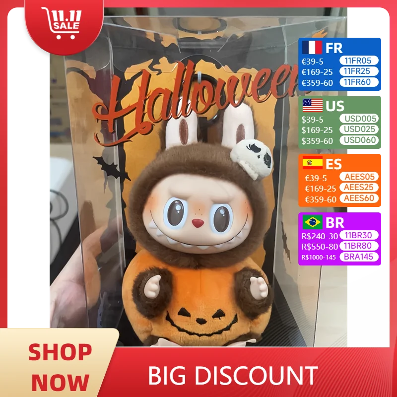 New High Quality Labubu Anime Figure The Monsters Labubu Halloween Limited Edition vinyl pumpkin doll Collection Decoration Gift