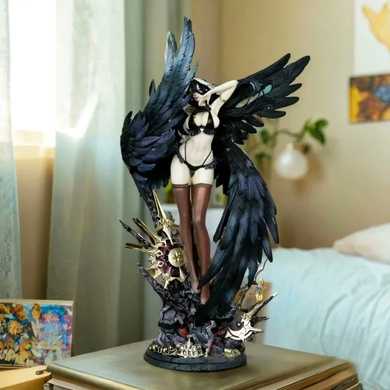 58cm Anime Overlord Albedo Auspicious Day Figure Model Toys pvc Succubus Sexy Girl Action Figure Gk Statue Decorate Doll Gifts