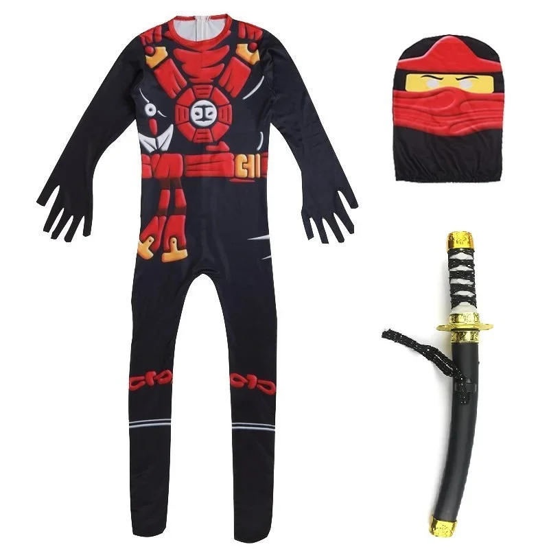 

Ninja Le - Advanced role-playing set for boys and girls, jumpsuit for Halloween and Christmas parties, ninja superhero