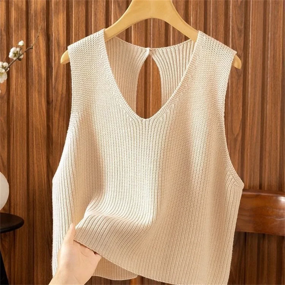 2026 moda coreana gilet corto lavorato a maglia per le donne primavera autunno gilet di cotone allentato casual elegante top gilet maglione vestiti top